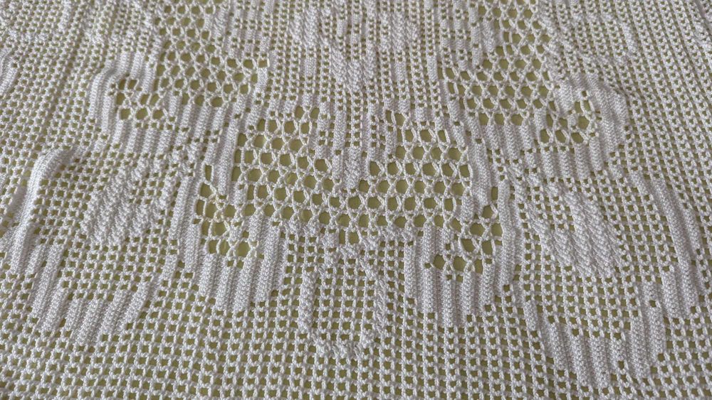 Toalha em crochet rectangular