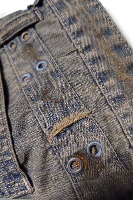 Vintage Distressed Style Playboy Pants y2k spodnie jeansowe biodrówki