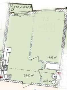 1-комнатная квартира по адресу (площадь 47,7 м²) - Atlanta.ua - фото 2