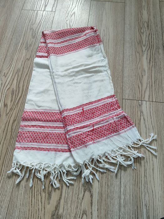 Szal chusta kremowa w czerwoną pepitkę pepitka Accessories