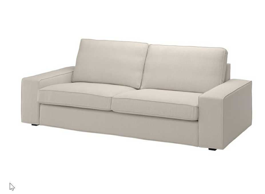Sofá 3 lugares, KIVIK, cor Tresund bege claro+Repousa-pés c/arrumação