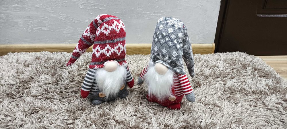 2x Skrzat Krasnal Gnom Duży 42cm Mikołaj Prezent Zestaw Świąteczny