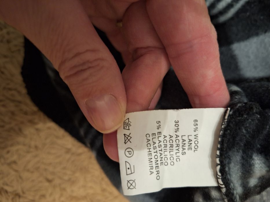 Sweter rozpinany 65% wełny ocieplony XXL