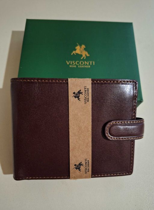 Чоловічий шкіряний гаманець Visconti MZ5 Rome IT BRN