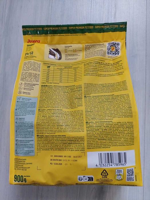 Josera SensiPlus sucha karma dla psów z wrażliwym układem pokarmowym.