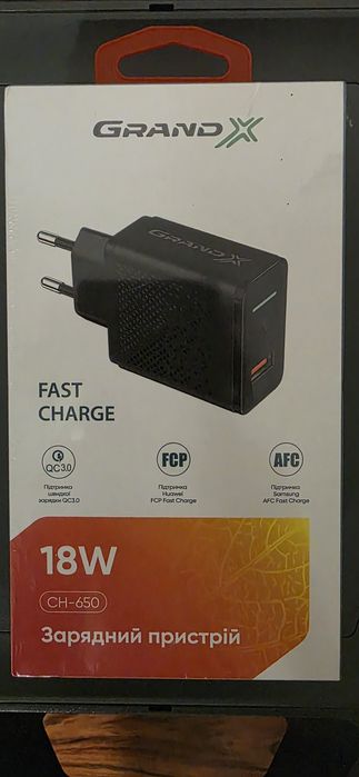 Зарядний пристрій Grand-X Fast Charge 3-в-1 Quick Charge 3.0, FCP, AFC
