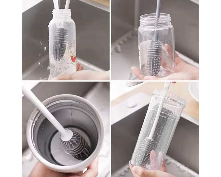 Silikonowa Szczotka do Mycia Naczyń Czyszczenia Butelek Czyścik 27cm