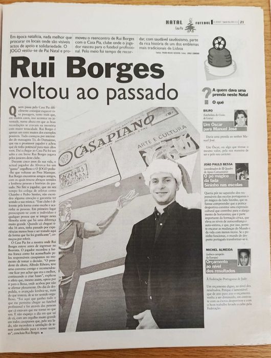 Lourosa e Lamas os queridos inimigos - jornal O Jogo de dezembro de 2000