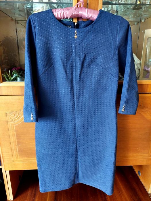 Плаття замшеве синє