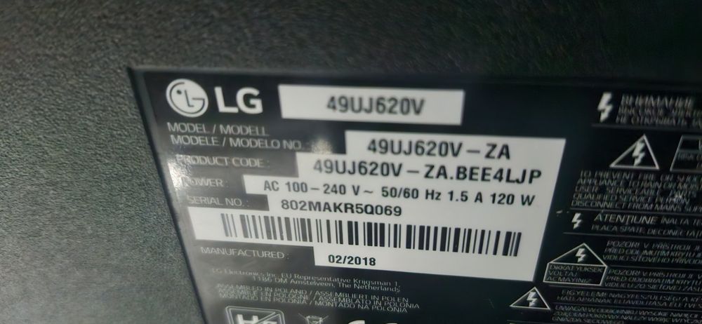 LG 50cali 4K webos smart tv dvb-t2