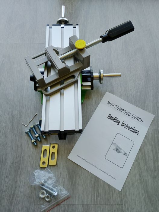 Mesa 2 eixos com torno alumínio para furadora ou fresadora CNC - NOVA!