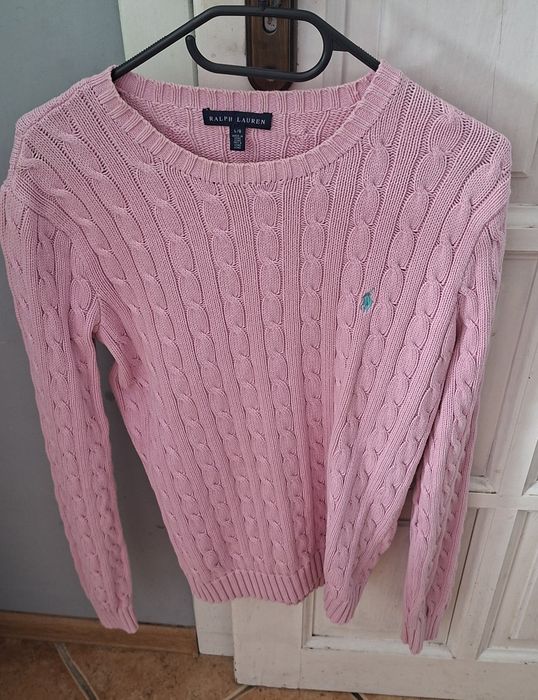 M L Polo Ralph Lauren oryginalny różowy sweter pudrowy róż