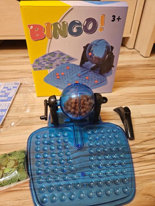 Gra Rodzinna Bingo Lotto Maszyna Losująca Kulki z Numerami Wygrana Los