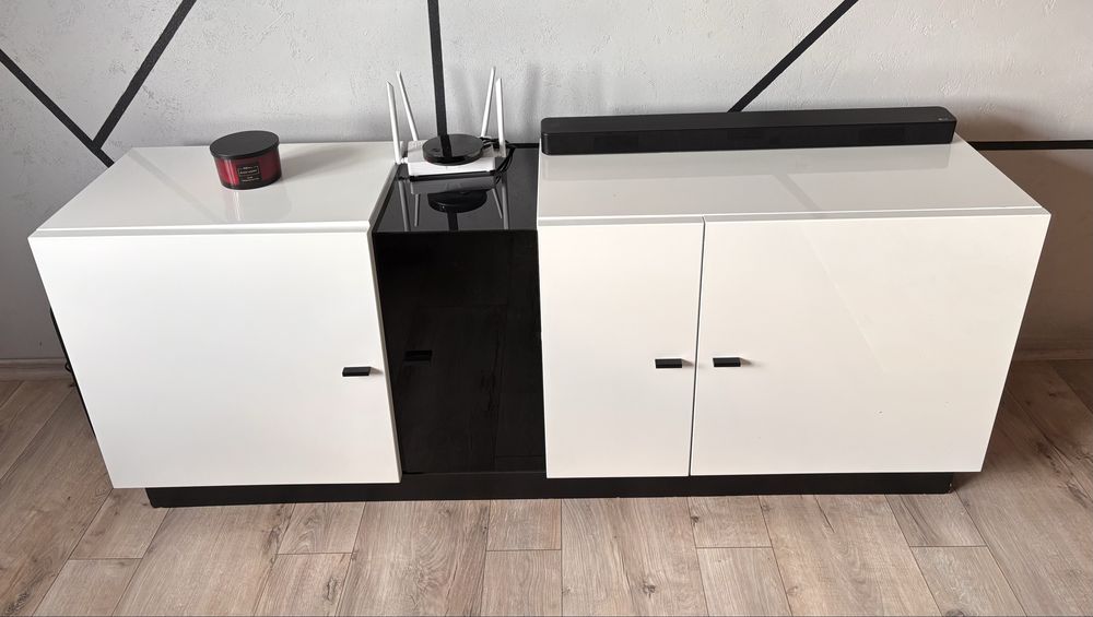 Komoda duża biało czarna