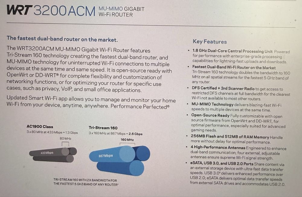 Linksys WRT3200ACM access point router stan idealny