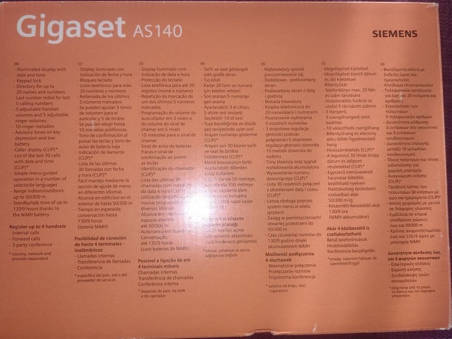 Bezprzewodowy Siemens Gigaset typ AS 140
