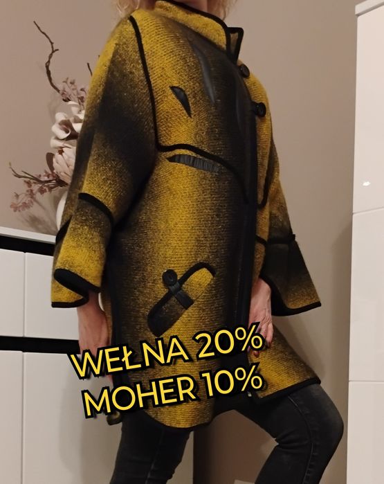 Kardigan, sweter, kimono, ponczo, nietoperz moher wełna ZOYA NOWY
