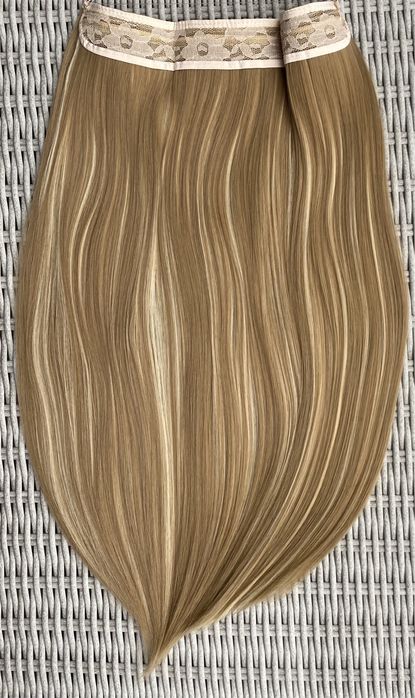 Premium Ultra włosy doczepiane, blond pasemka / balejaż, flip in 547.