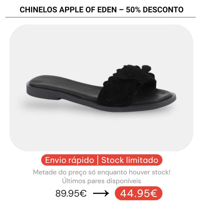 50% Desconto - Chinelo Apple of Eden Shoes