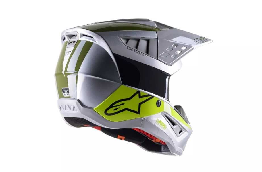 Kask motocyklowy enduro Alpinestars SM5 Bond srebrny/fluo - S/M/L/XL