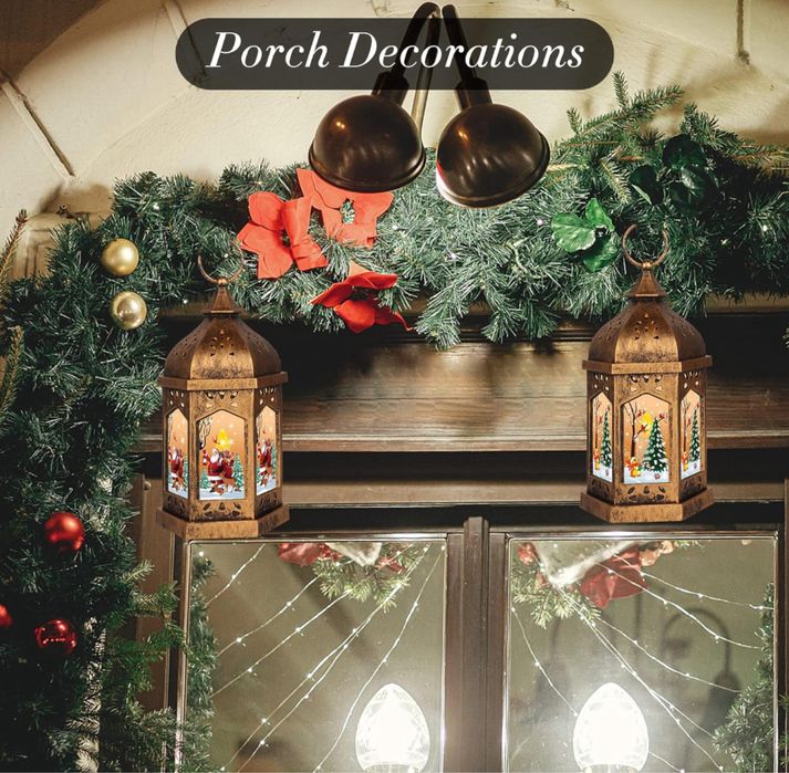 4 Latarnie choinkowe, wiszące lampiony w stylu vintage