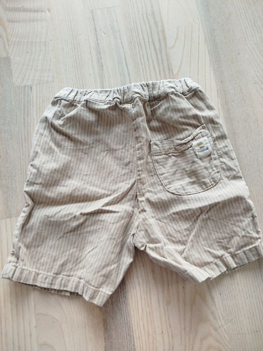 Śliczne eleganckie stylowe beżowe Boho spodenki Zara 92 sesja bawełniane