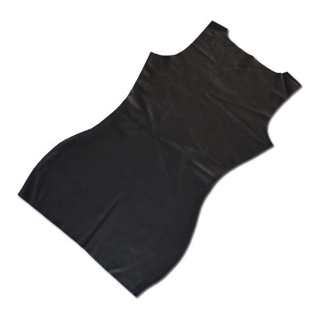 919/ Nowa czarna sukienka latex lateks 0,4 mm długość mini rozmiar L