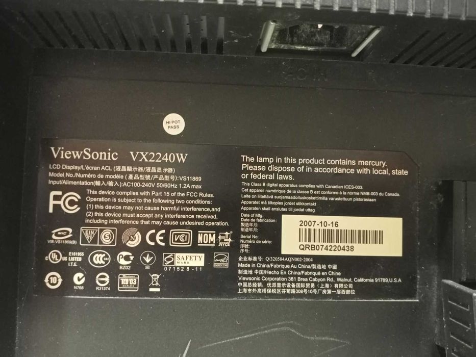 Монитор ViewSonic VX2240W,  22''
