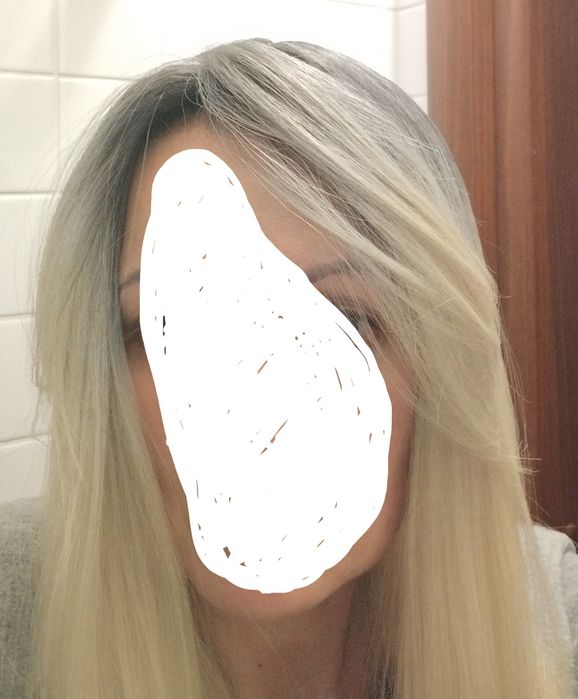 Tupet topper 3D Blond Czarny odrost Mikroskóra