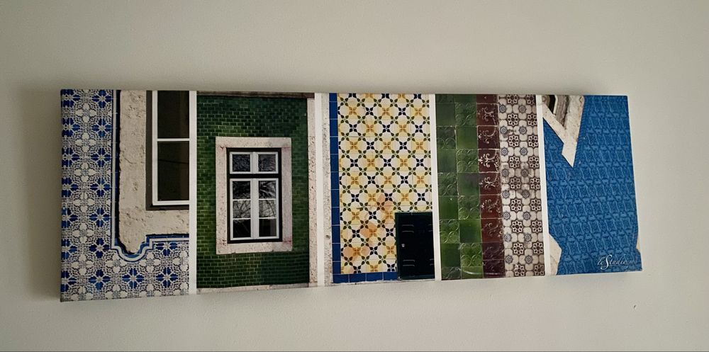 Quadro decorativo com azulejos portugueses – estilo mediterrânico