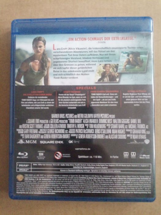 Tomb Raider Blu-ray 2018 Alicia Vikander wydanie niemieckie