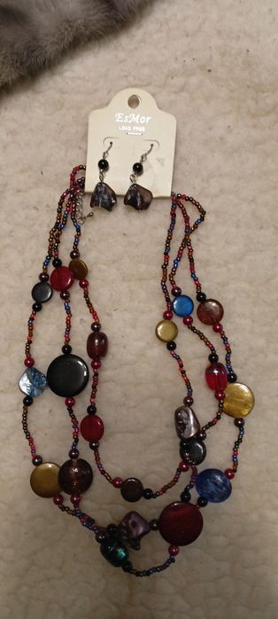 Набір намисто та сережки яскраві