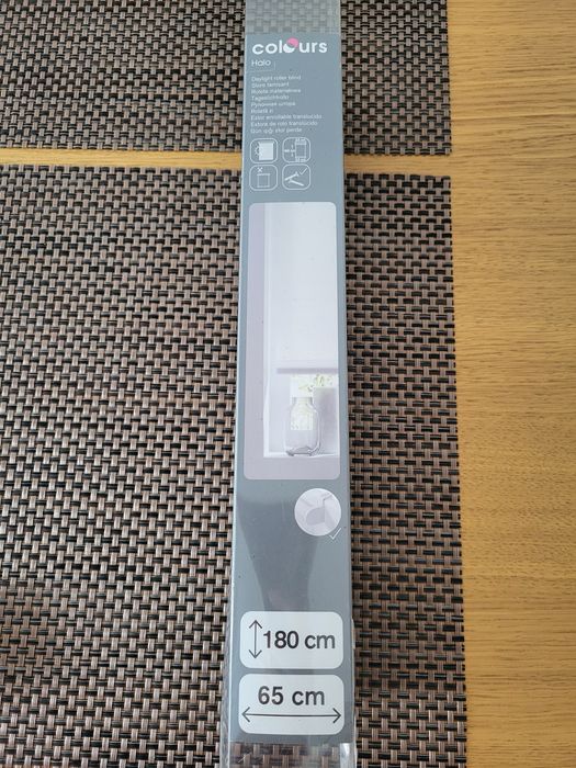 Roleta materiałowa ecru 180 cm x 65 cm