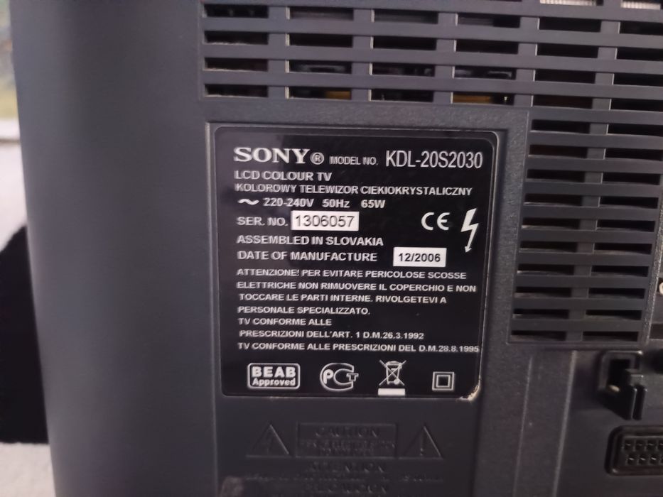 TV Sony bravia 20''
