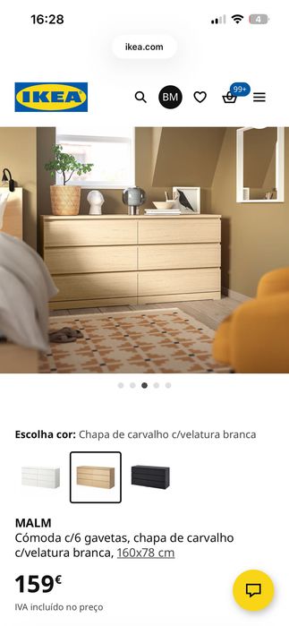 Móvel / Cómoda  ikea Malm - Como novo
