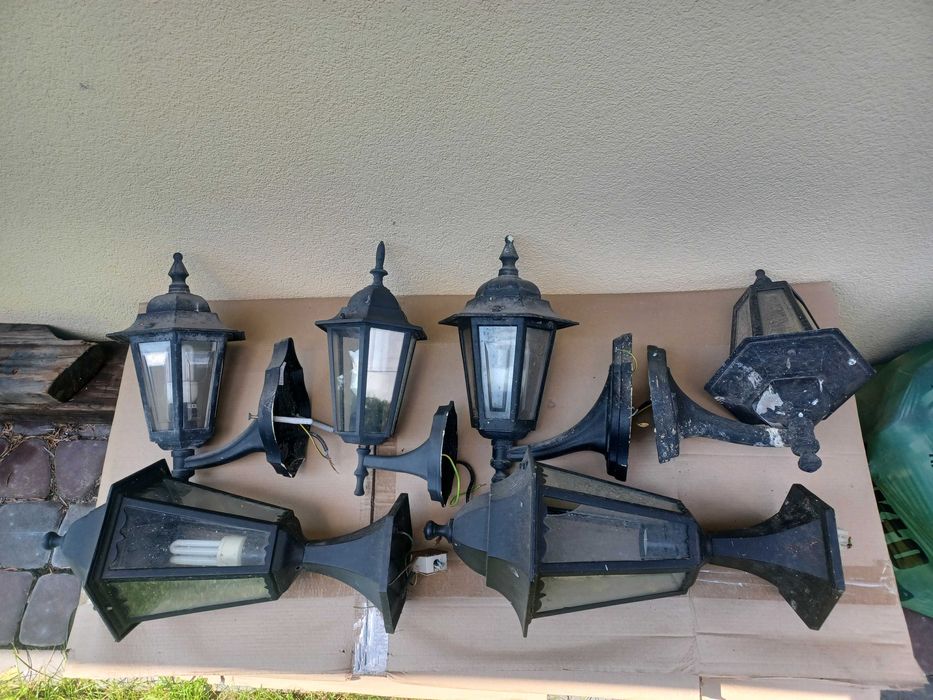 Lampy ogrodowe czarne 6 sztuk