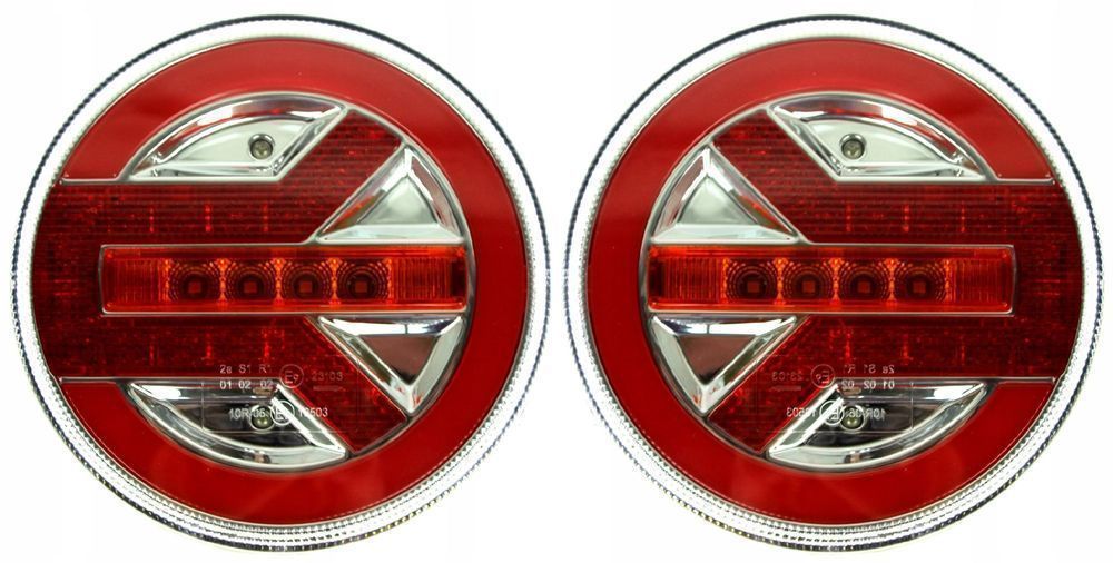 Lampa Tylna Zespolona Led Okrągła Neon 12/24V Para