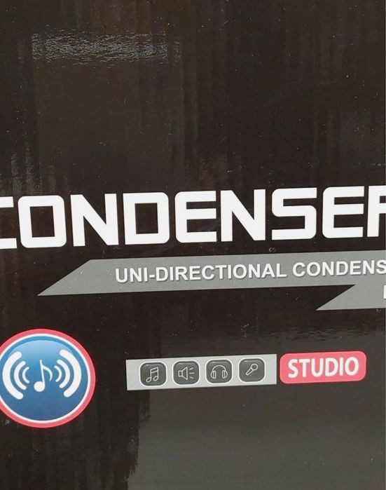 Kit Profissional de Microfone Condensador + Fonte Phantom 48V (Completo para Streaming, Podcast)