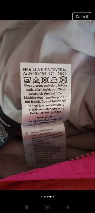 Kombinezon wodoodporny nieocieplany Didriksons NabillaKids Coveral 100