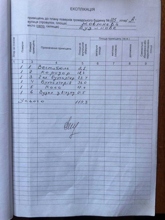 Комерційне приміщення 119 м2 в Одеській області, с. Бузинове