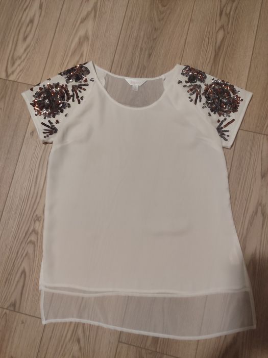 decree przepiękna bluzka z cekinami na rękawach rozm M jak NOWA