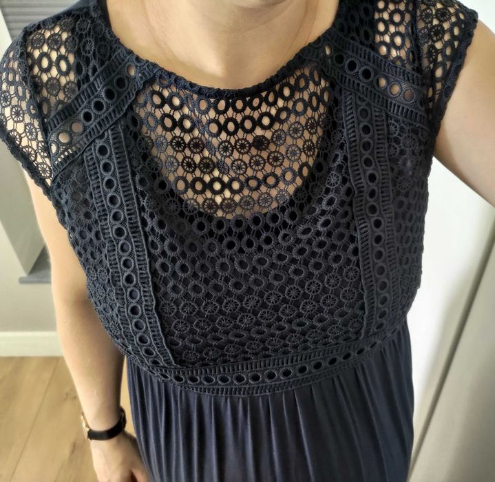 Sukienka ciążowa maxi koronka H&M Mama M