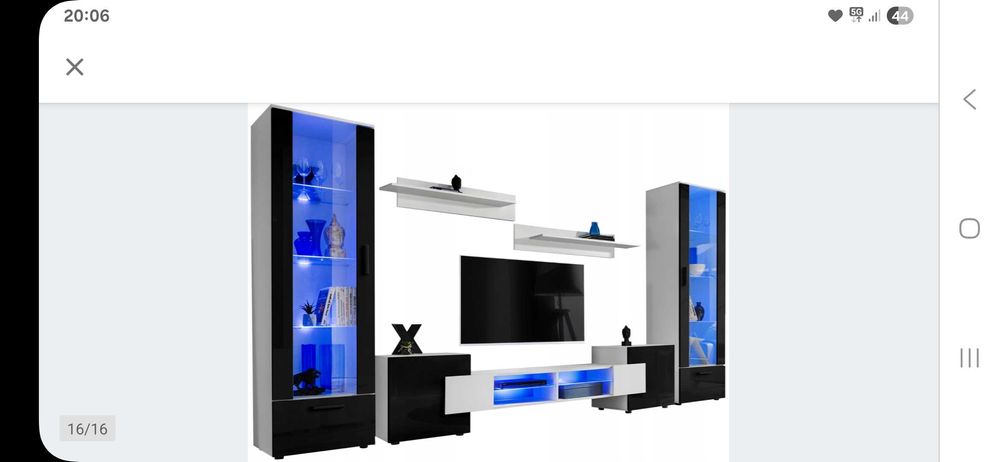 Zestaw mebli do salonu z oswietleniem led