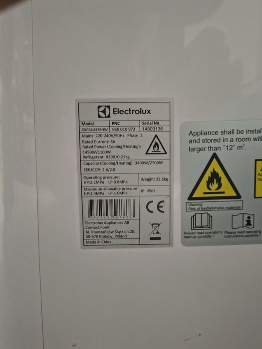 e☆様ご依頼用38 Klimatyzator przenośny Elektrolux z funkcją grzania Chodzież • OLX.pl