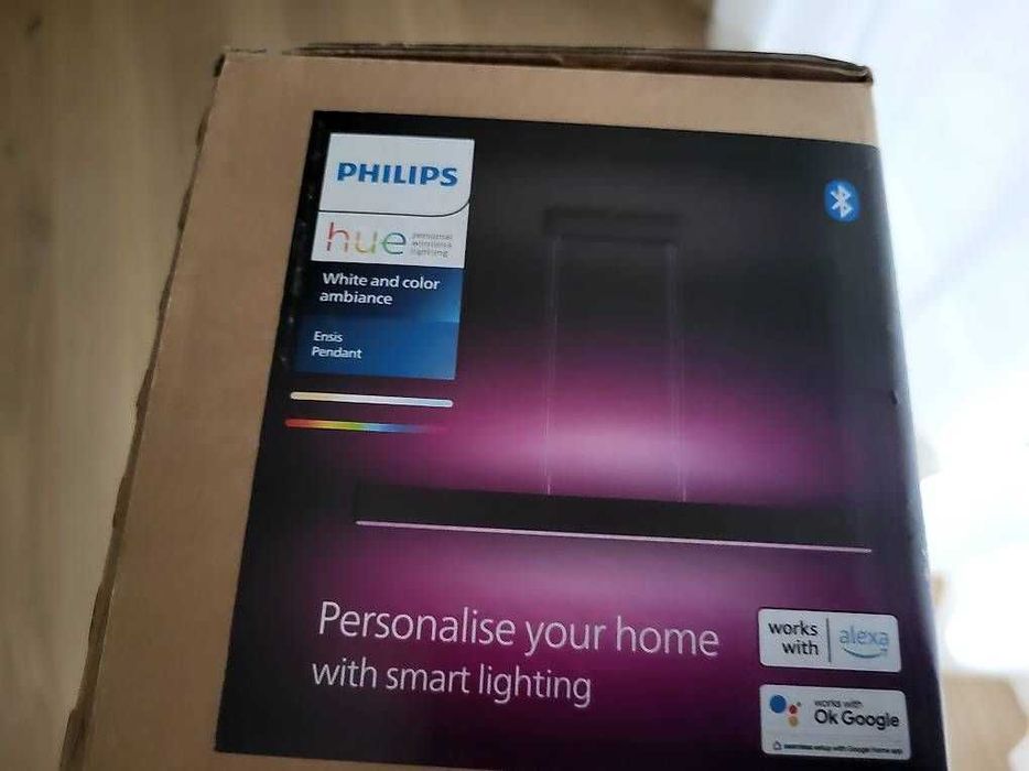 Philips Hue ENSIS Preto, Candelabro suspenso com regulação RGB 2 zonas