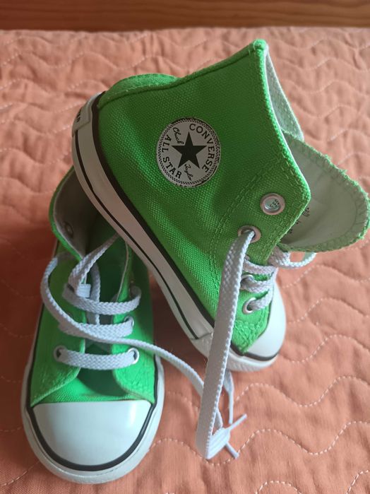 Ténis cano alto, all-star verdes criança.