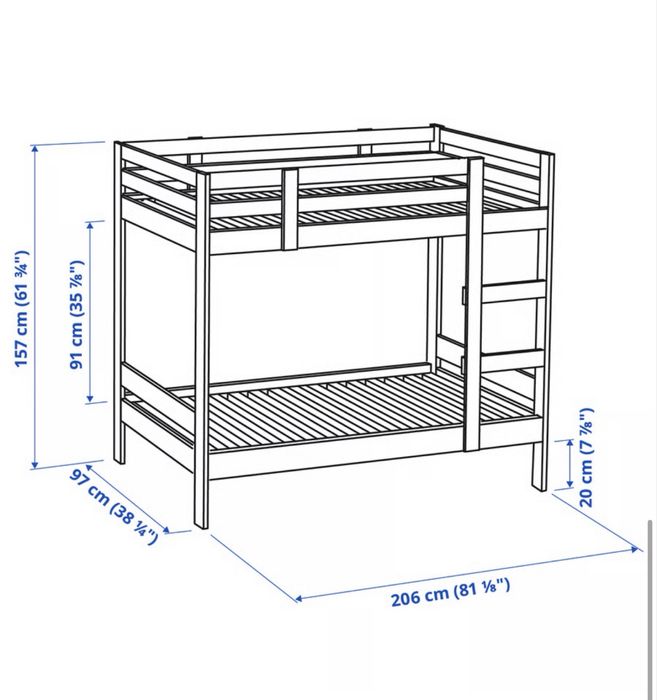 Beliche IKEA MYDAL em Pinho – 90x200 cm