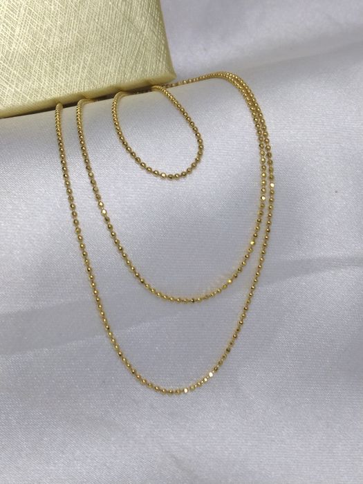 Złoty łańcuszek kulki, złoto 585, długość 45 cm