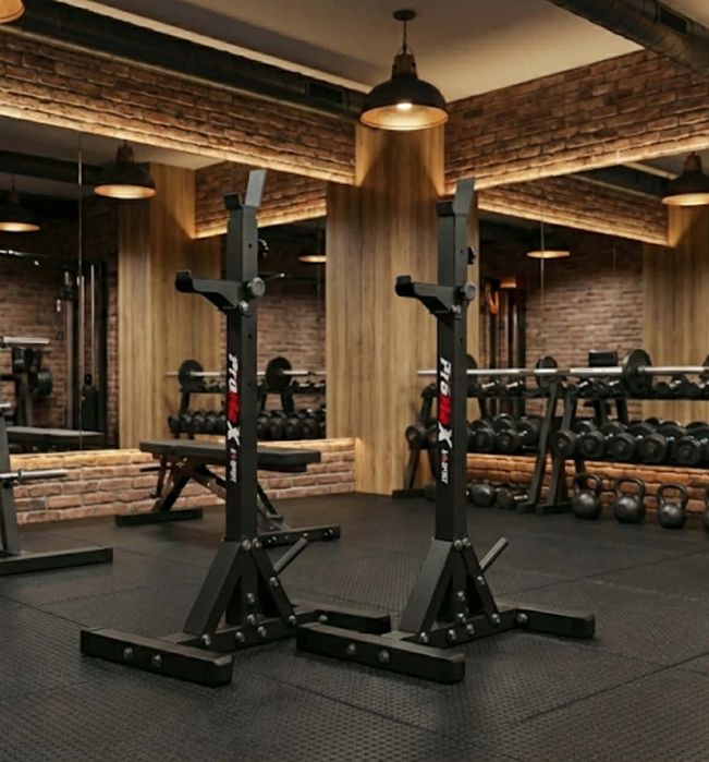 Stojak pod Sztangę na Trening Stojaki Treningowe Regulowane do Ćwiczeń