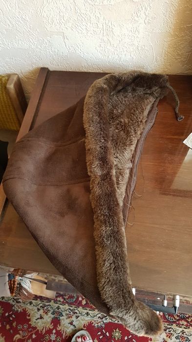 Kożuch damski brązowy